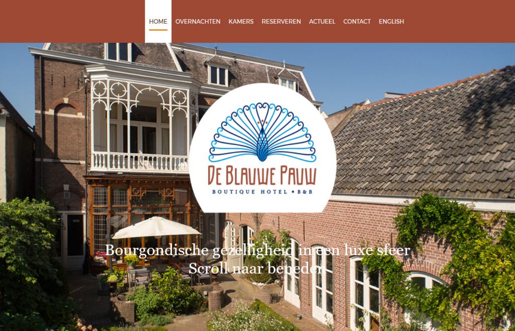 homepage Hotel de Blauwe Pauw