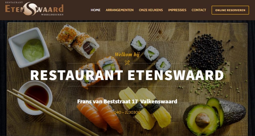 Restaurant etenswaard website