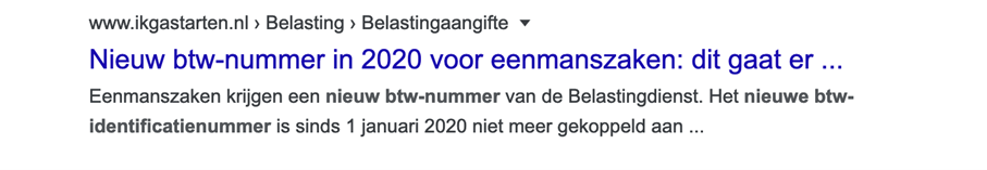 snippet btw nummer